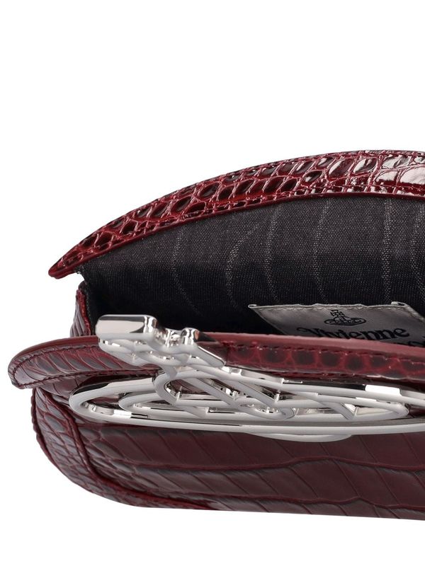 Vivienne Westwood Amber Croc Embossed Leather Clutch Vivienne Westwood Amber Croc Embossed Leather Clutch