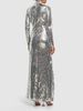 Sequined Long Sleeve Maxi Dress - Thumbnail 3