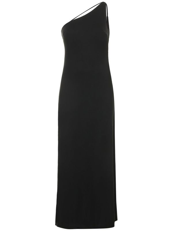 scanlan theodore one shoulder dress Scanlan Theodore - Crepe Knit One Shoulder Dress Women's Black Evening Wear