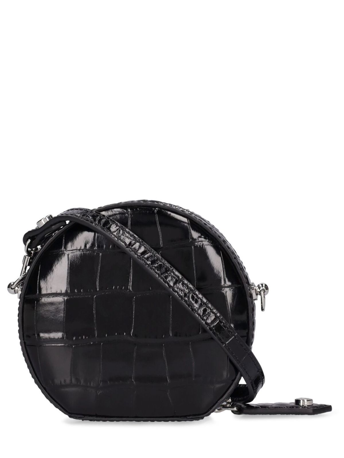 Vivienne Westwood Mini Round Croc Embossed Crossbody Bag