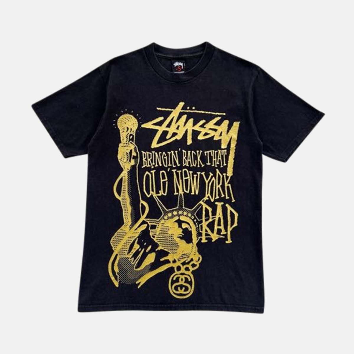 Stussy Bringing Back That Ole' New York Rap Tee - Black | Garmentory