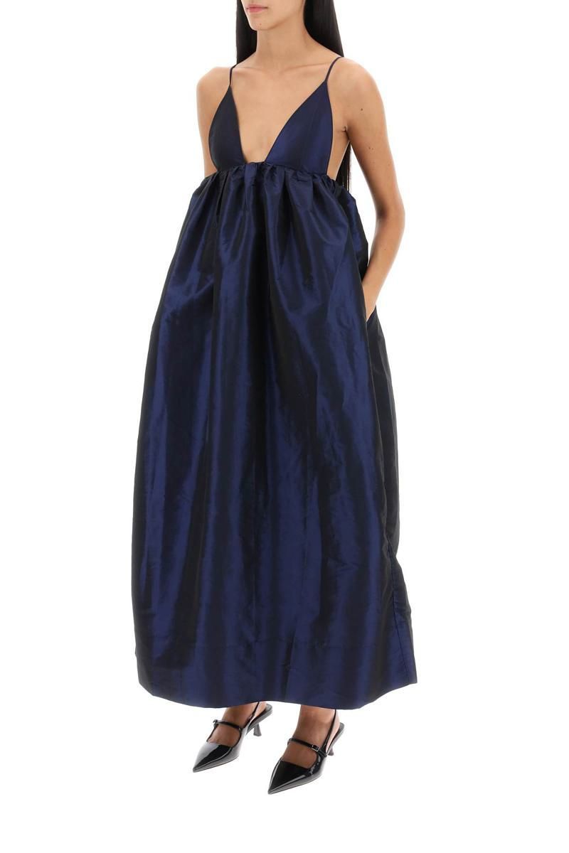 ワンピース Ganni Taffeta Dress Aloe Taffeta Mix Open Back Dress | GANNI (Global)