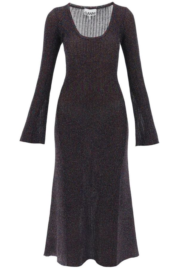 Ganni lurex-knit midi dress | Garmentory