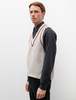 Frank Leder Wool Vest - Light Grey Red - Thumbnail 3
