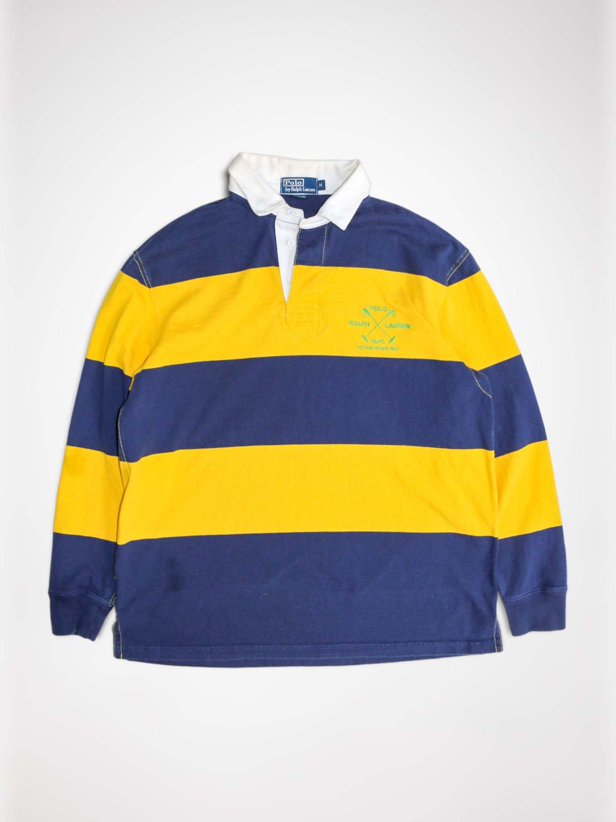 Maillot rugby LES PAGES JAUNES porté n°1 vintage années 90 shirt L
