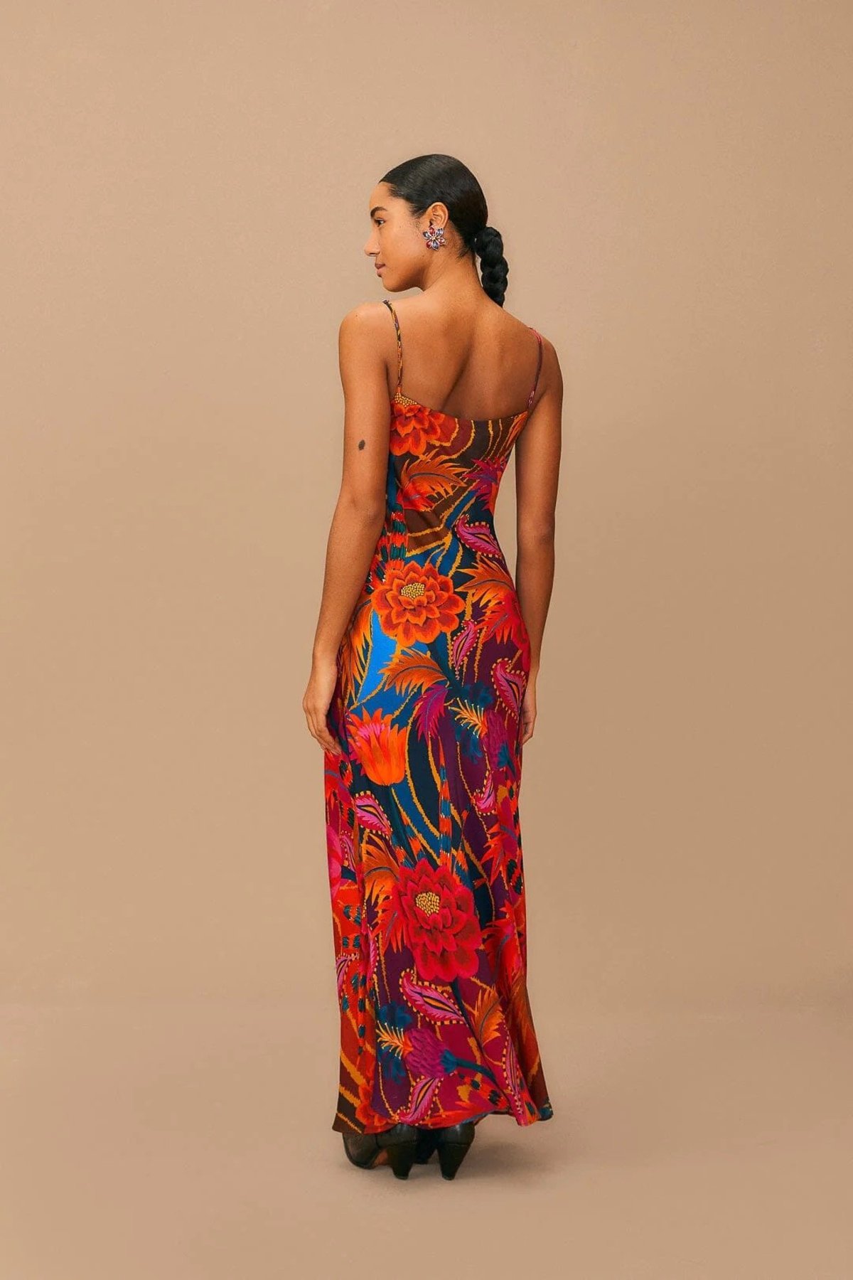 chinese dress ladies Black Jujus Garden Maxi Dress  FARM Rio
