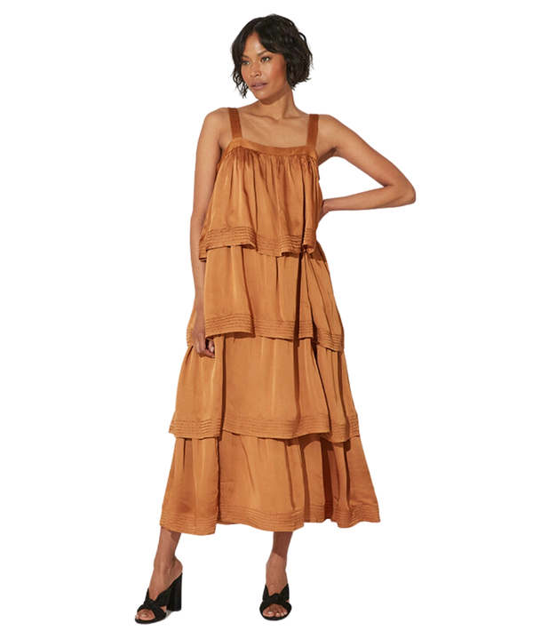 Cleobella Dasha Midi Dress - Bronze | Garmentory