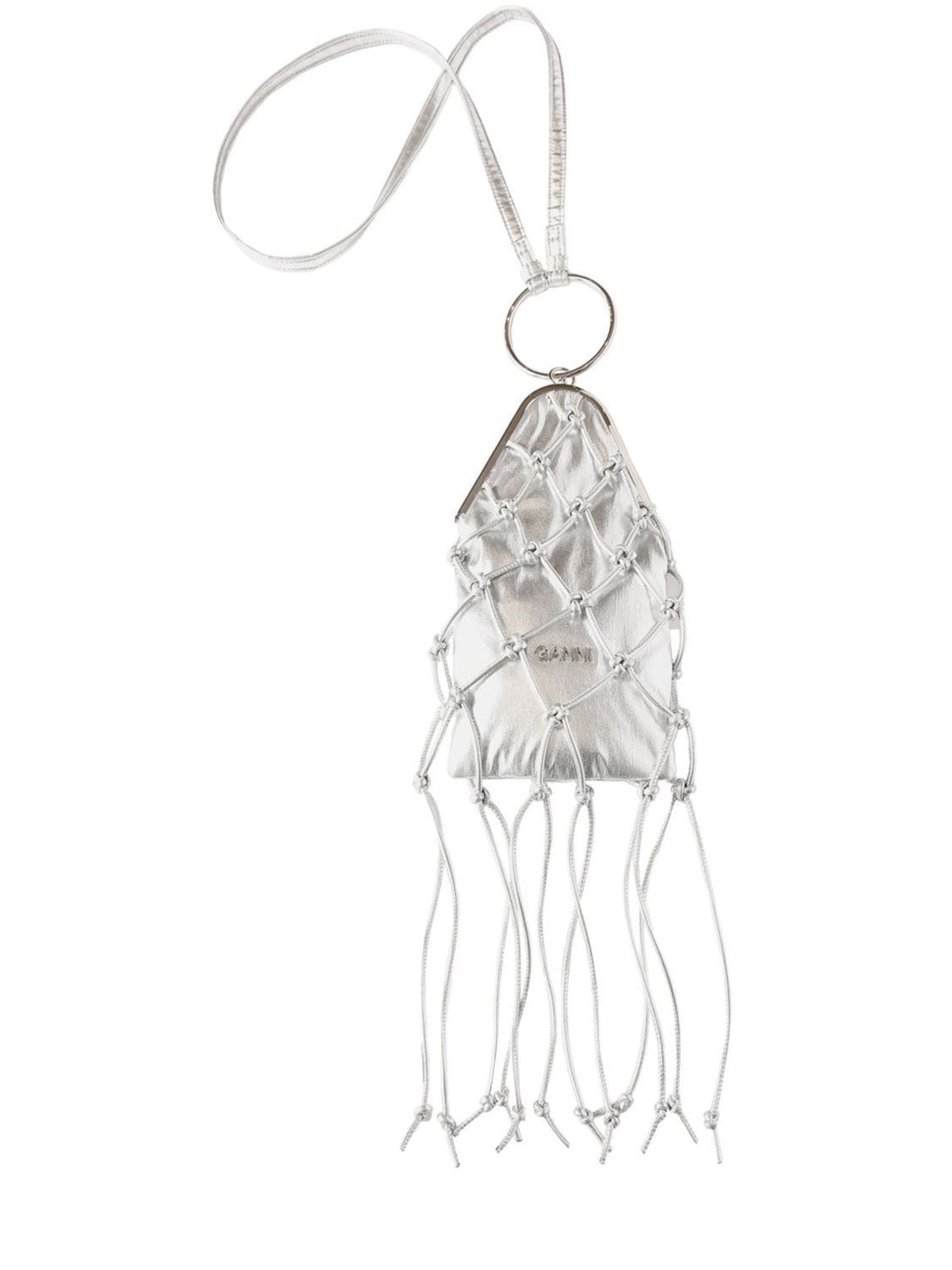 Ganni Occasion Braided Bangle Top Handle Bag - Silver | Garmentory