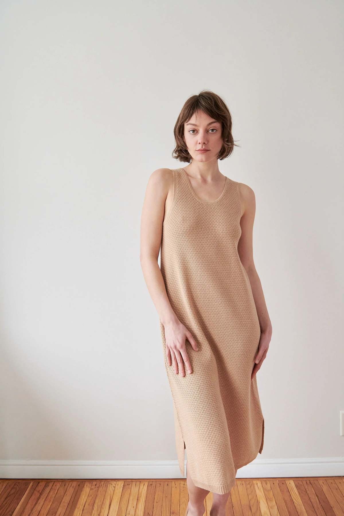 Wol Hide Lace Tank Dress - Sand - Image 1 of 3