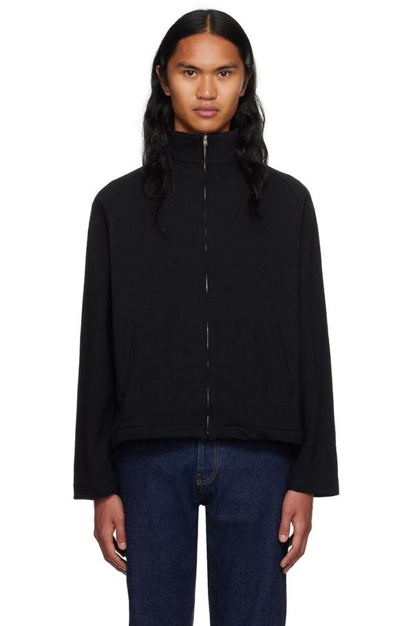 【LADY WHITE CO】Textured Track Jacket 42 Lady White Co. Textured Track Jacket, Black – Glasswing