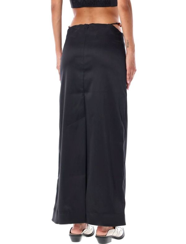 Ganni Double Satin Maxi Skirt - Black | Garmentory