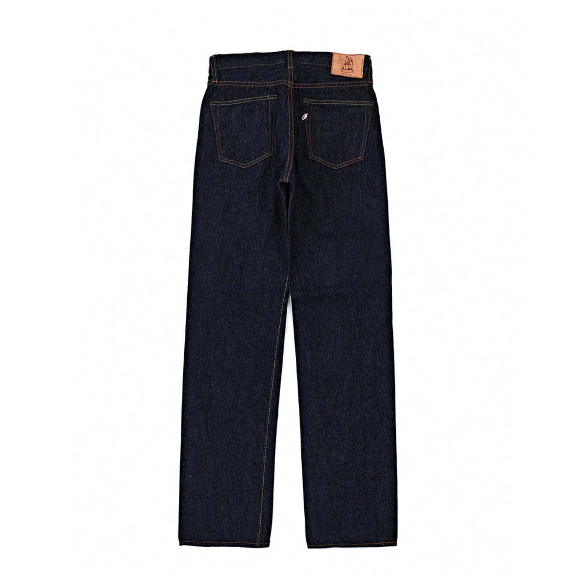 【BAON】[unisex] Nodu Cut Damage Black Blue Wide Denim Pants Momotaro Jeans - 0605-40 - Natural Tapered - 14.7oz Legacy