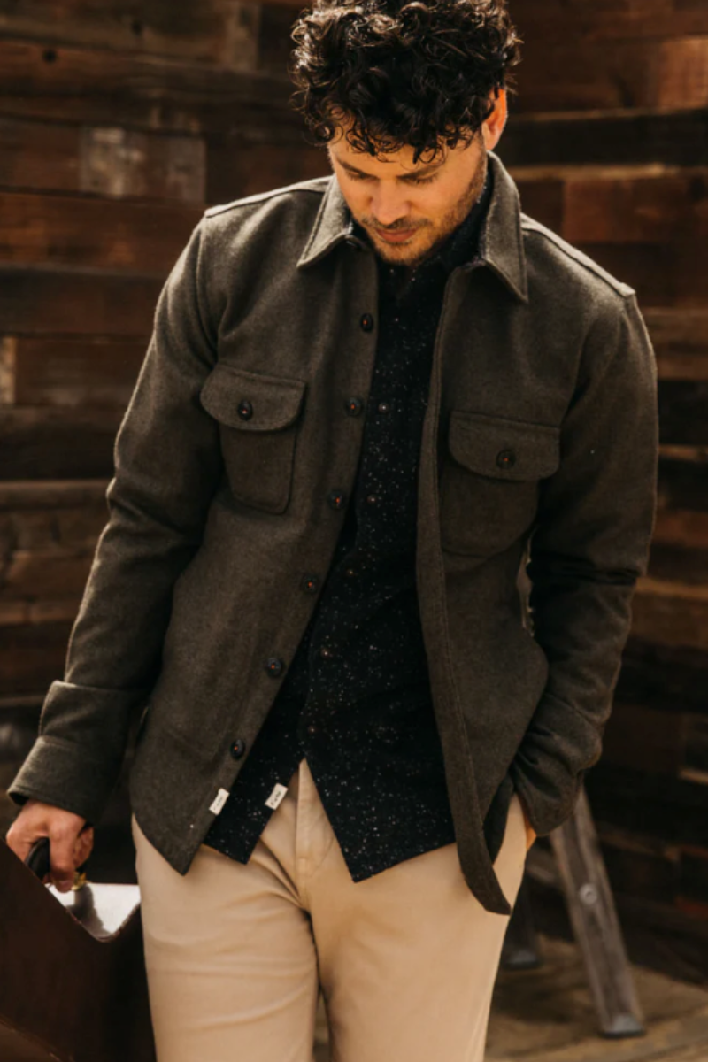 Hiroshi Kato Anvil Melton Wool Shirt - Dark Green | Garmentory