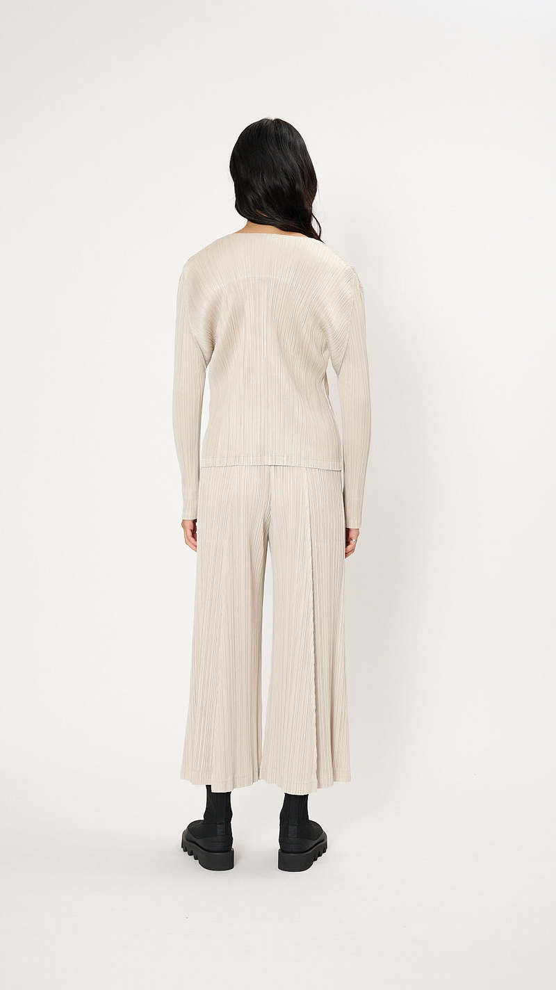 PLEATS PLEASE THICKER スカ-トGREIGE 2サイズ Thicker Bottoms 2 Pants in Greige by Pleats Please Issey