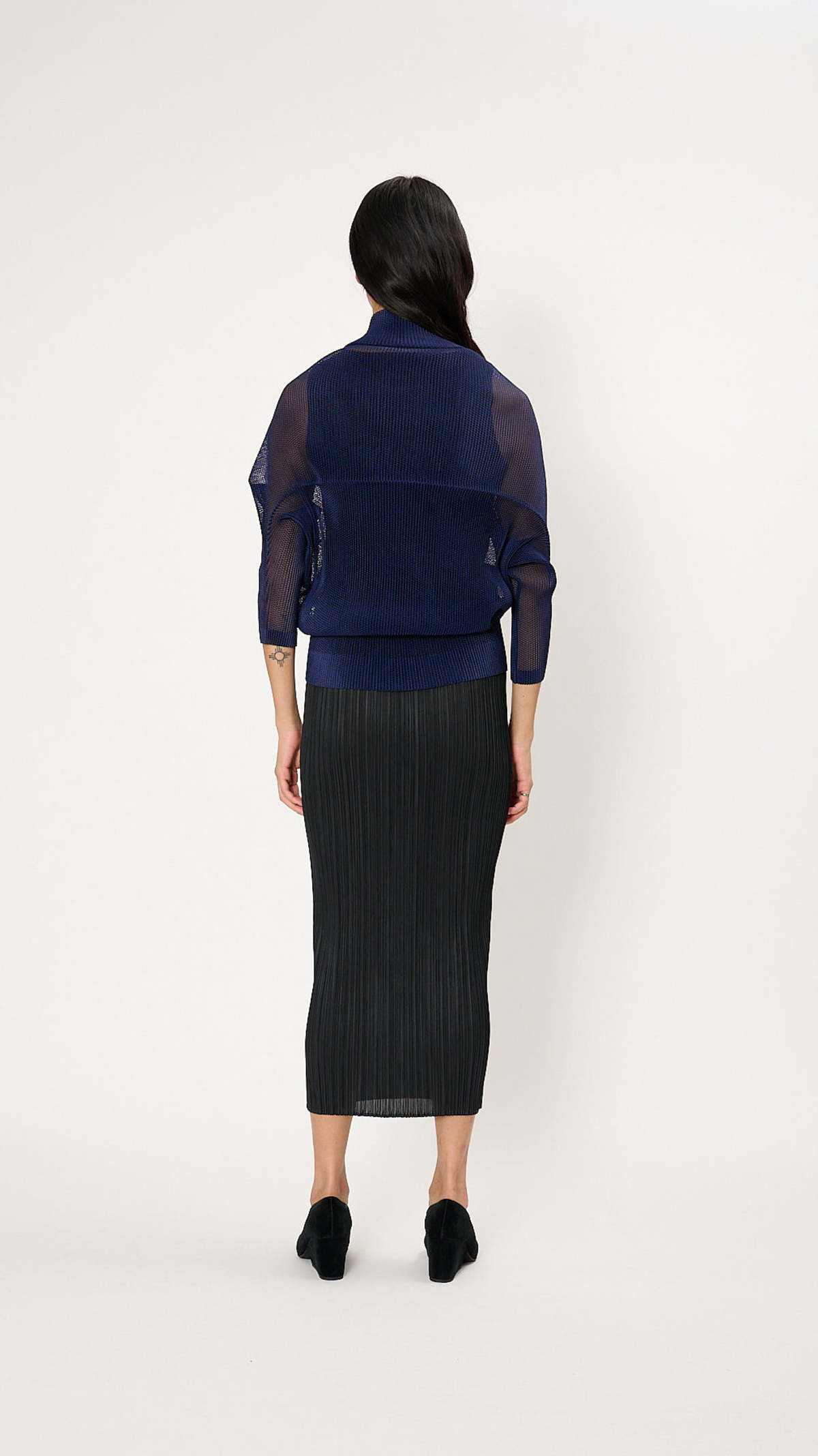 Pleats Please by Issey Miyake Tatami August Cardigan - Dark Navy