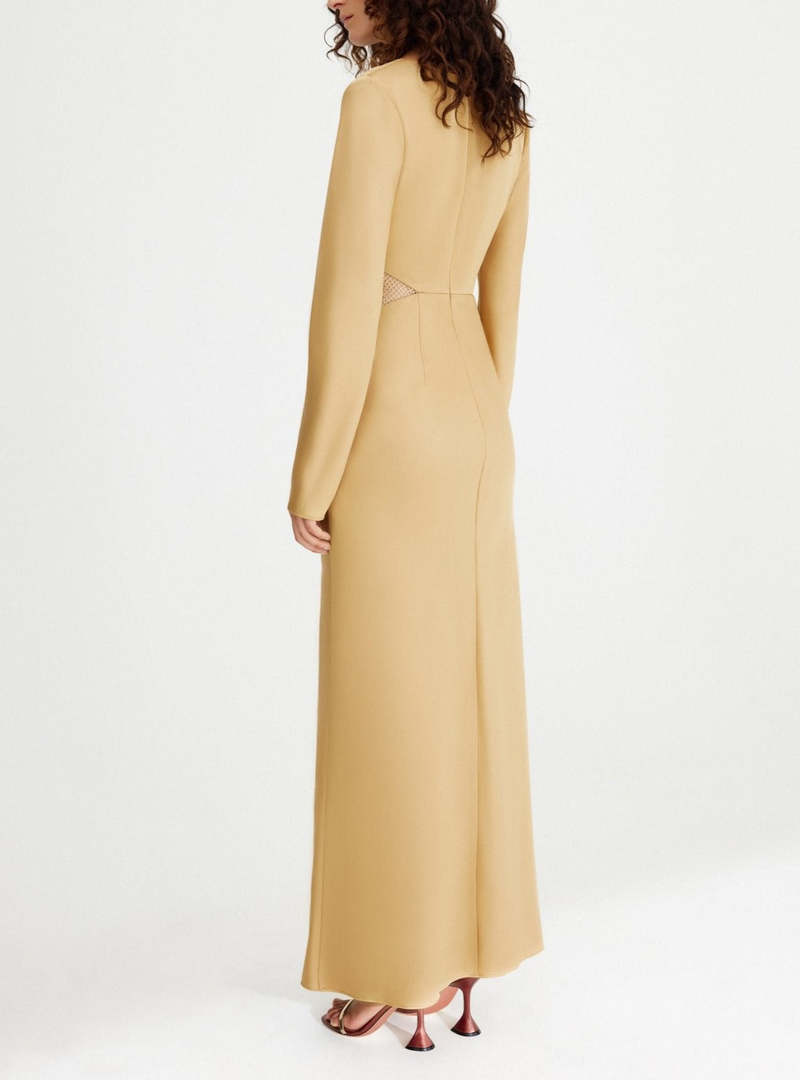 【CoySeio】 ROUND CUT OUT DRESS 2色 WMNS Side Cutout Dual Tone Puffy Short Sleeve Mini Dress