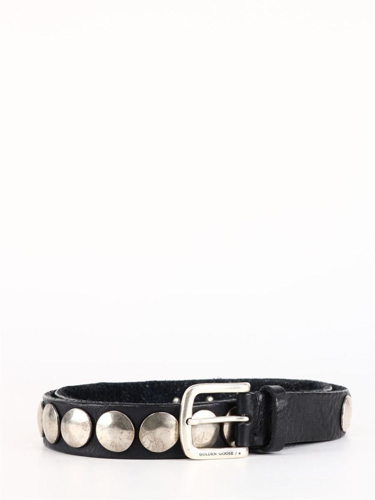 ベルト Golden Goose Trinidad Thin Belt With Studs Golden Goose Belt Trinidad Thin Washed Leather Flesh Side