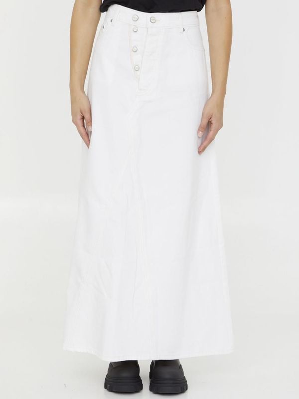THE DENIM MAXI SKIRT - CRISP WHITE