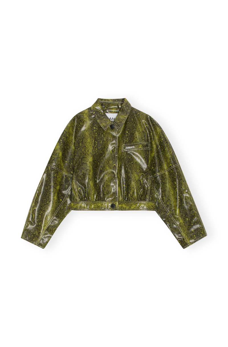 Ganni Snake Short Jacket - Spinach Green | Garmentory