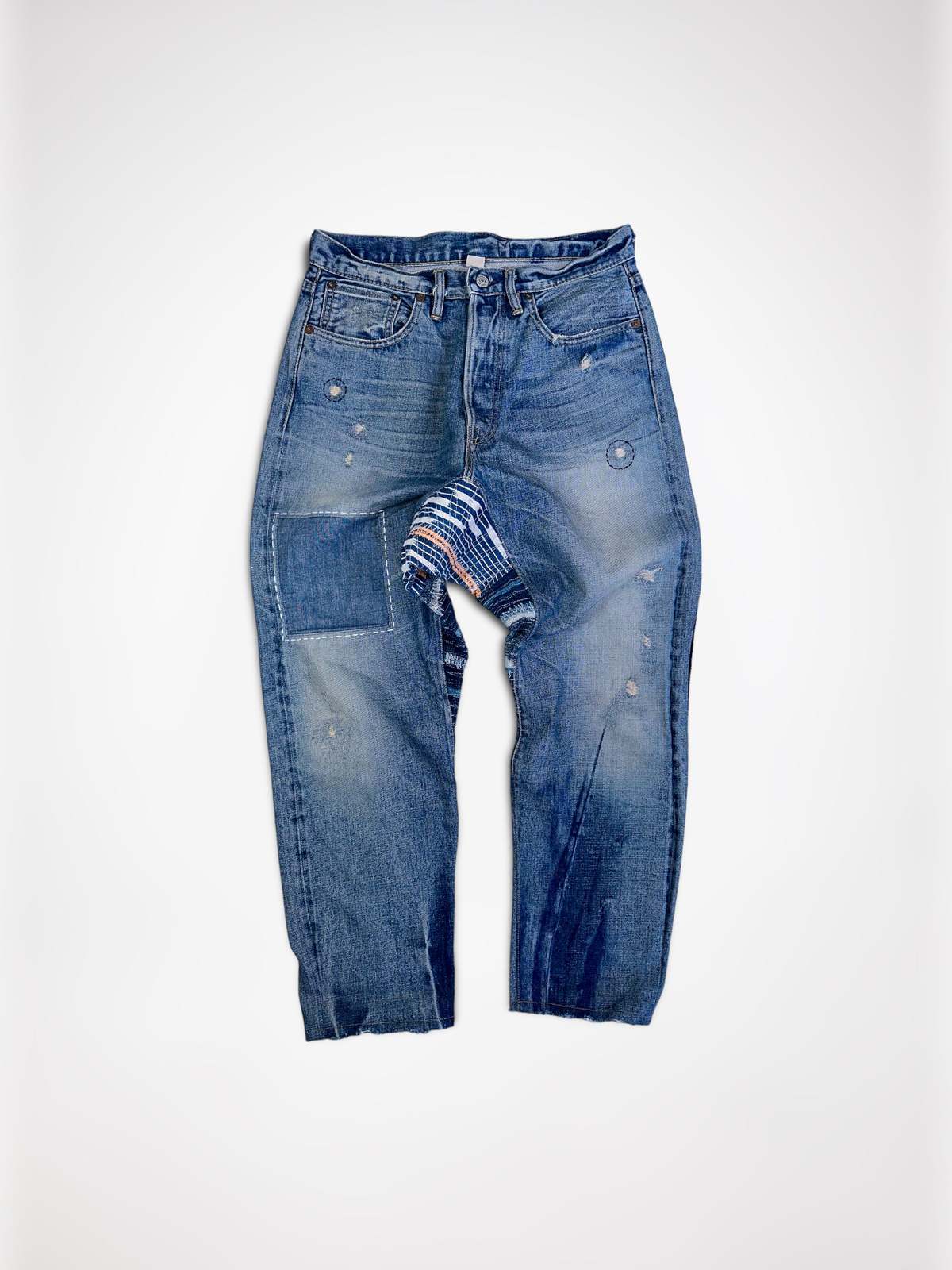Blue World - Sashiko Repaired RRL Jeans | Garmentory