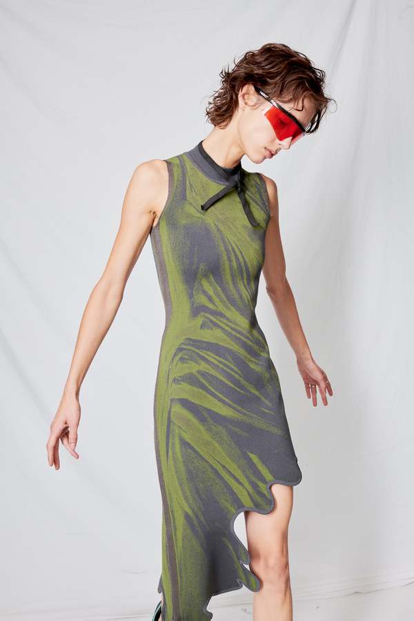ph5 dress green BROOKLYN WAVY ASYMMETRIC DRESS– PH5
