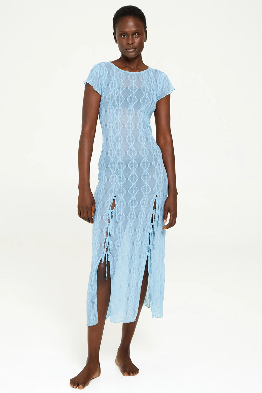 Second Skin Mariposa Lace Midi Dress - Delicate Blue Second Skin Mariposa Lace Midi Dress - Delicate Blue