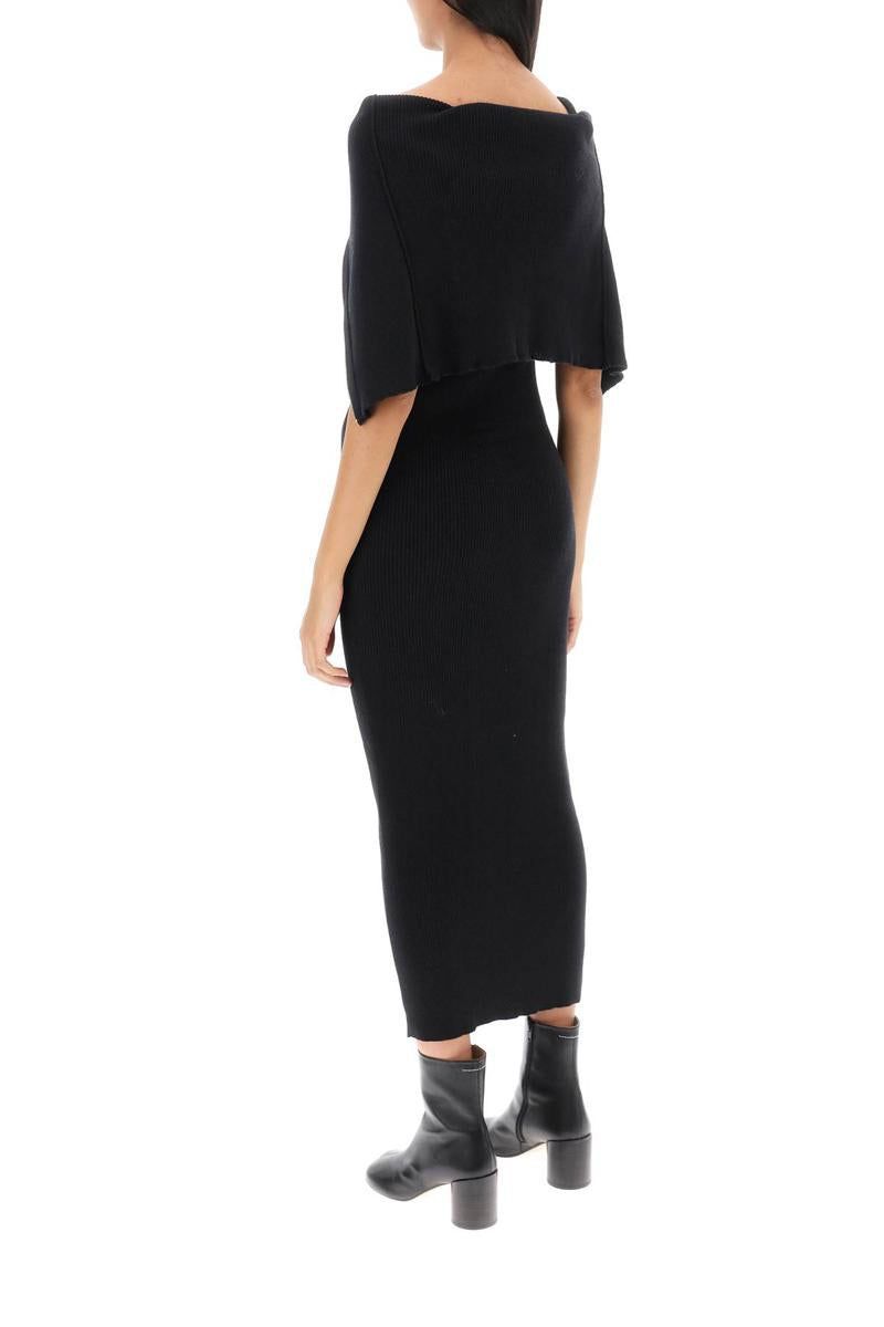 MM6 Maison Margiela zippered rib knit midi dress - Black
