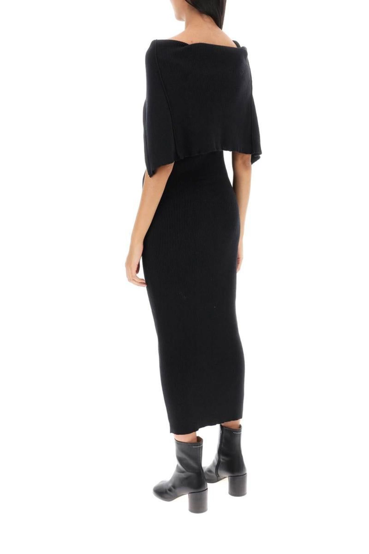 ★MM6 Maison Margiela★ Midi dress black S52DD0004STJ380961 MM6 Maison Margiela Single Sleeve Midi Dress | Black | FARFETCH