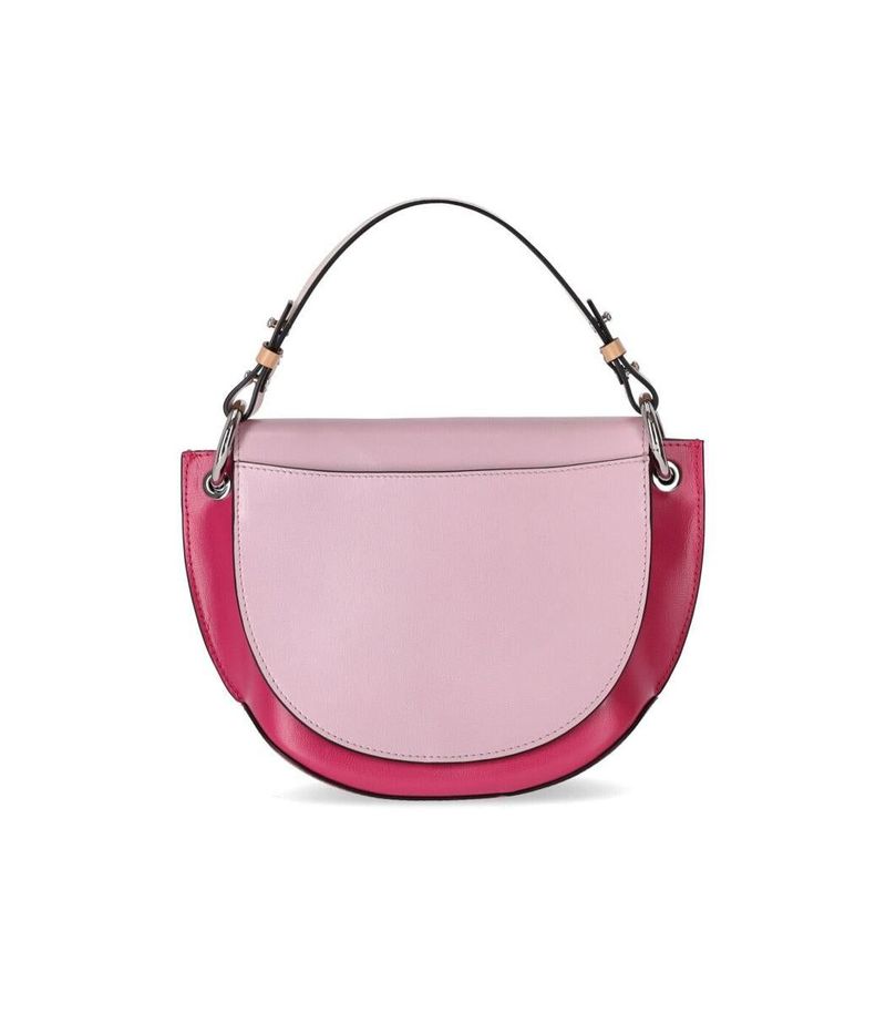 Ganni COLORBLOCK BANNER SADDLE CROSSBODY BAG - PINK | Garmentory