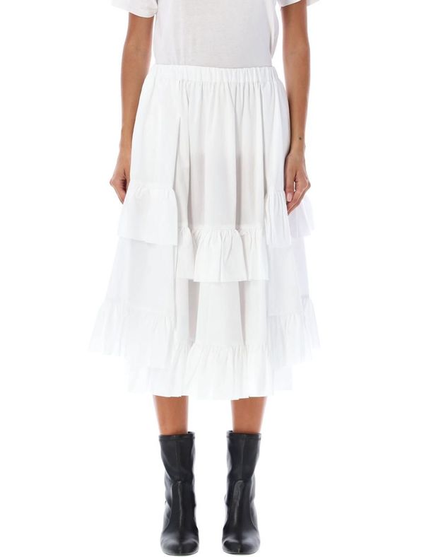 Comme des Garçons Ruffled cotton skirt - White | Garmentory