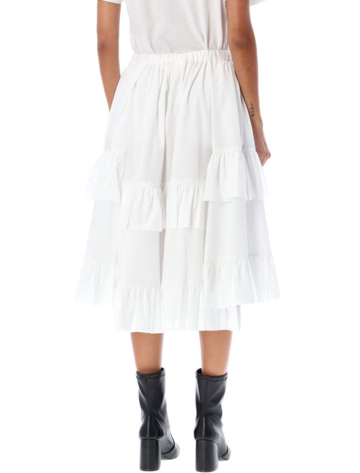 Comme des Garçons Ruffled cotton skirt - White | Garmentory