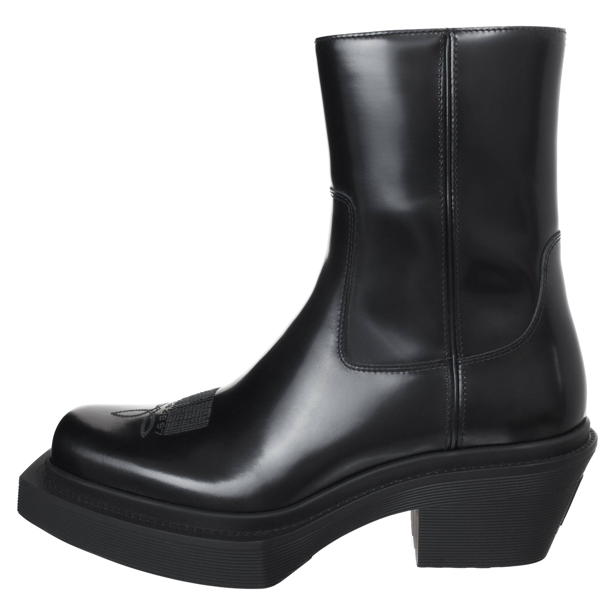 j*様 VTMNTS Ankle cowboy boots 42 VTMNTS Leather Cowboy Ankle Boots - black | Garmentory