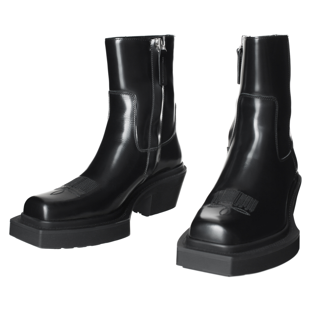 VTMNTS Leather Cowboy Ankle Boots - black | Garmentory