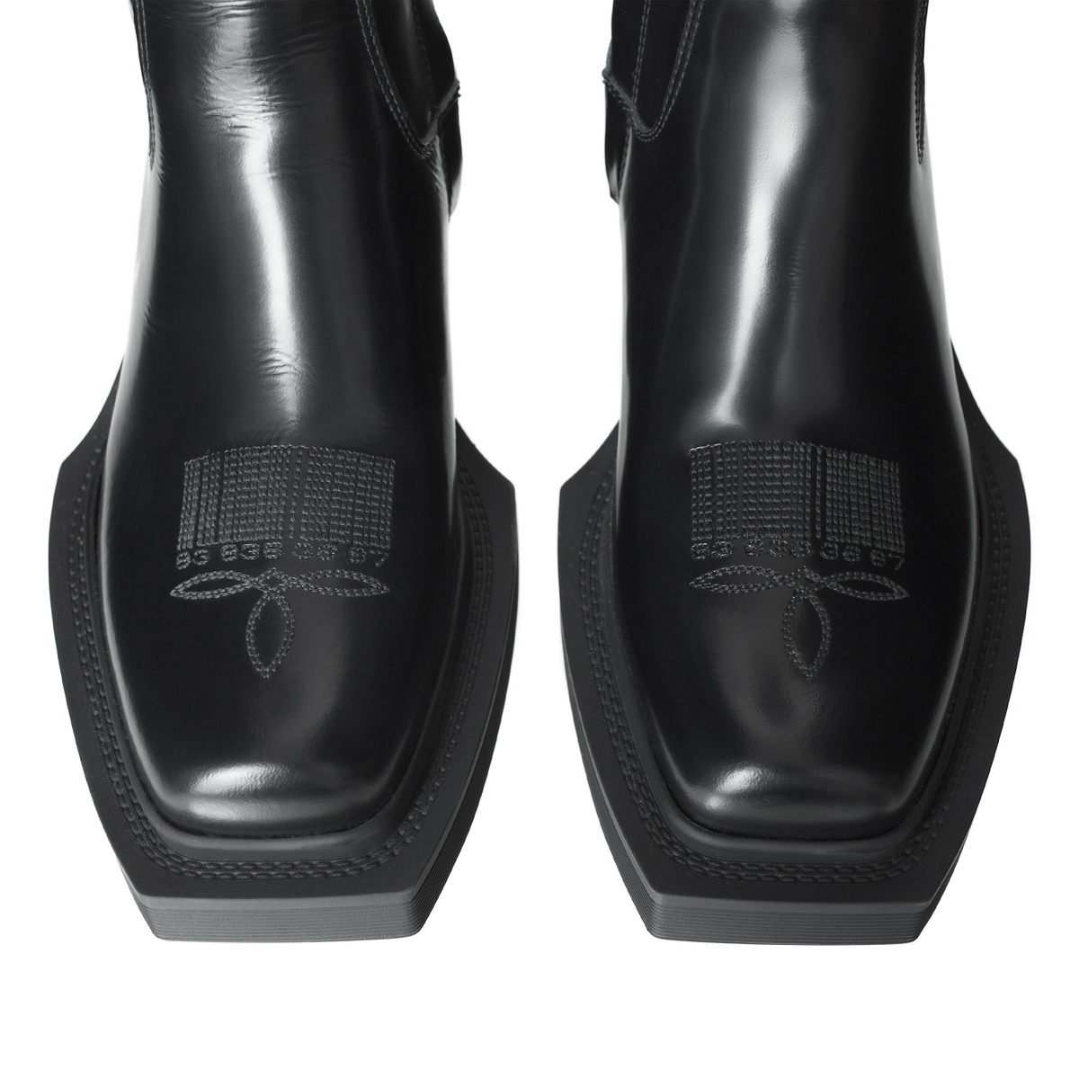 j*様 VTMNTS Ankle cowboy boots 42 VTMNTS Leather Cowboy Ankle Boots - black | Garmentory