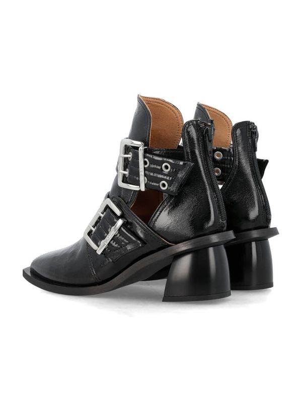GANNI Chunky buckle open cut boots Garmentory