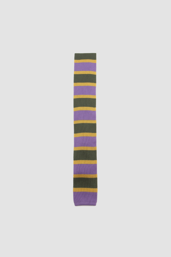 DRAKE'S Stripe Silk Knitted Tie