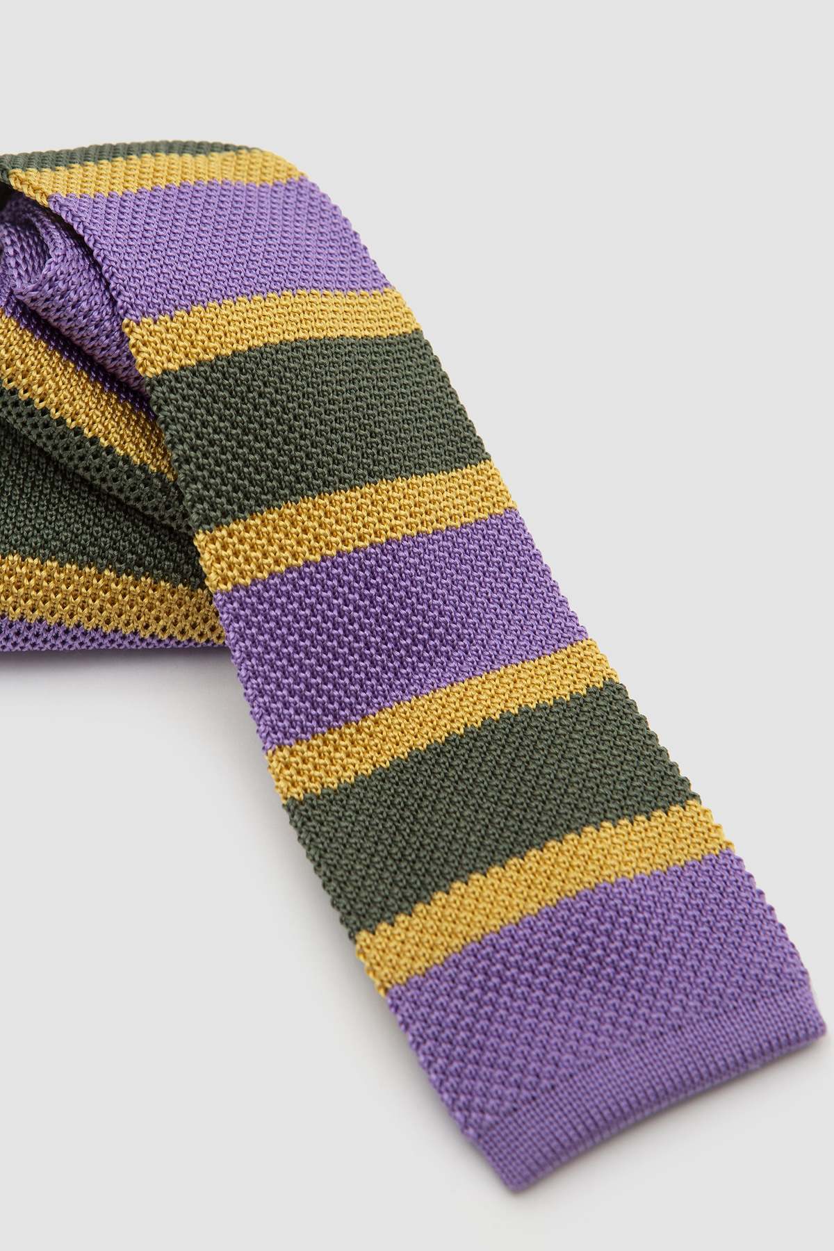 DRAKE'S Stripe Silk Knitted Tie - Image 3 of 5