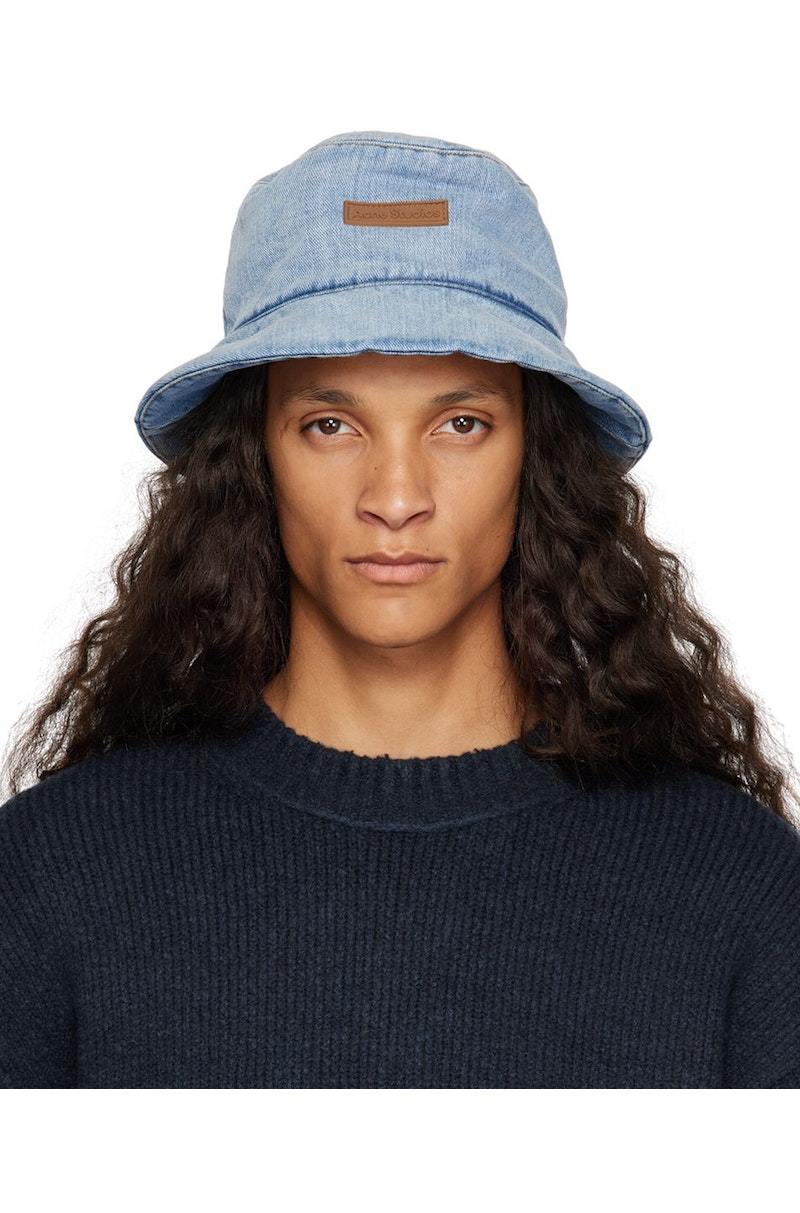 Acne Studios Blue Padded Denim Bucket Hat | Garmentory display picture 2