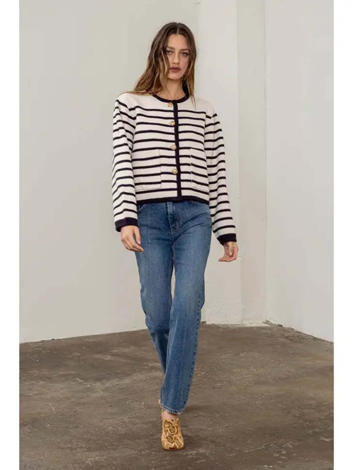 Moon River Brooks Cardigan Stripe Garmentory