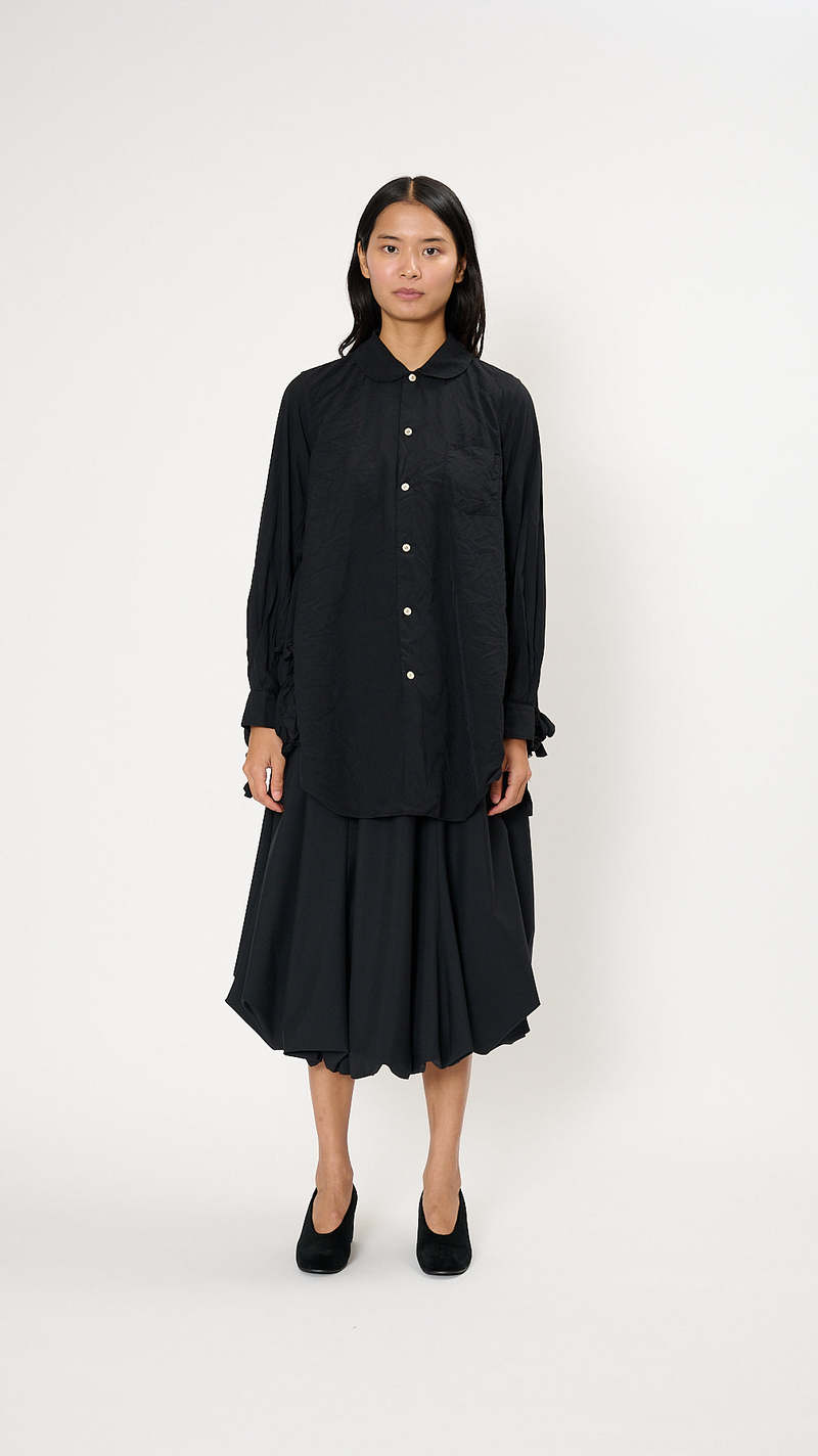 Comme des Garçons Ruffled Side Shirt - Black | Garmentory