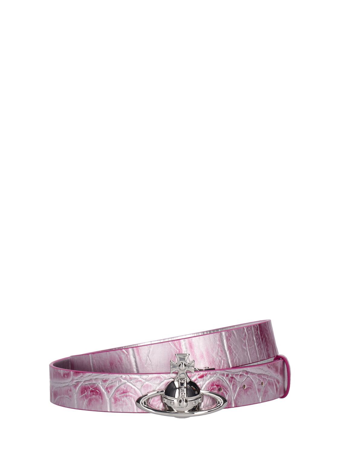 Vivienne Westwood Orb Buckle Leather Belt - Pink | Garmentory