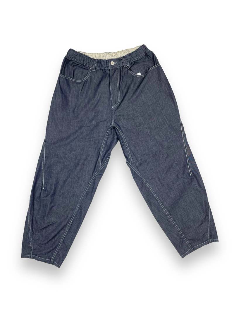 【WONDER WONDER】Loco 2-way banding raw denim wide pants W'Menswear Wendy Trouser - Denim – Standard & Strange
