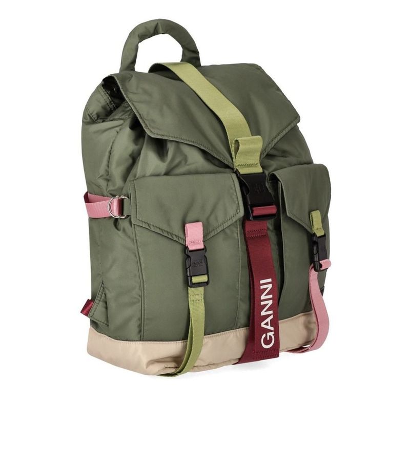 GANNI Tech Backpack NWT Green Kalamata Ganni Green Tech Backpack - Kalamata | Editorialist main image 3