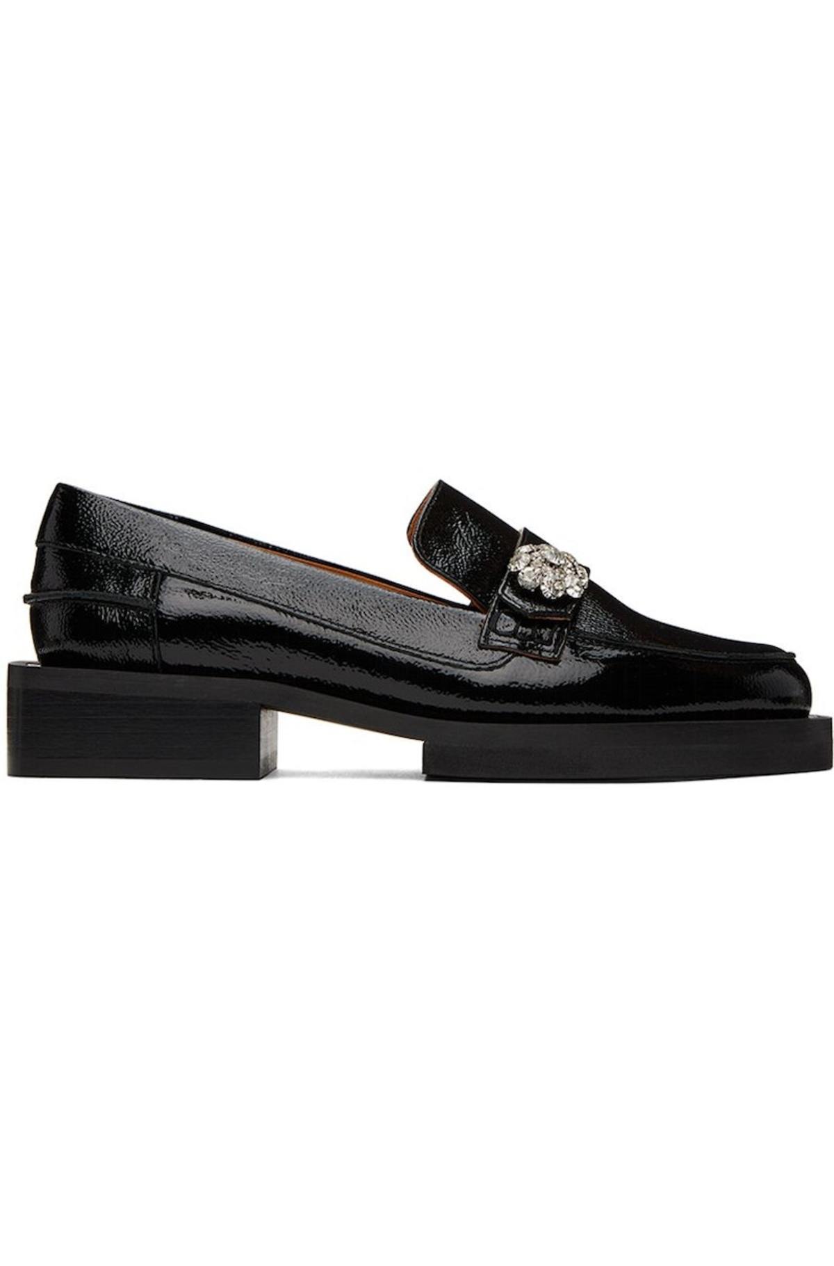 GANNI Black Jewel Loafers | Garmentory