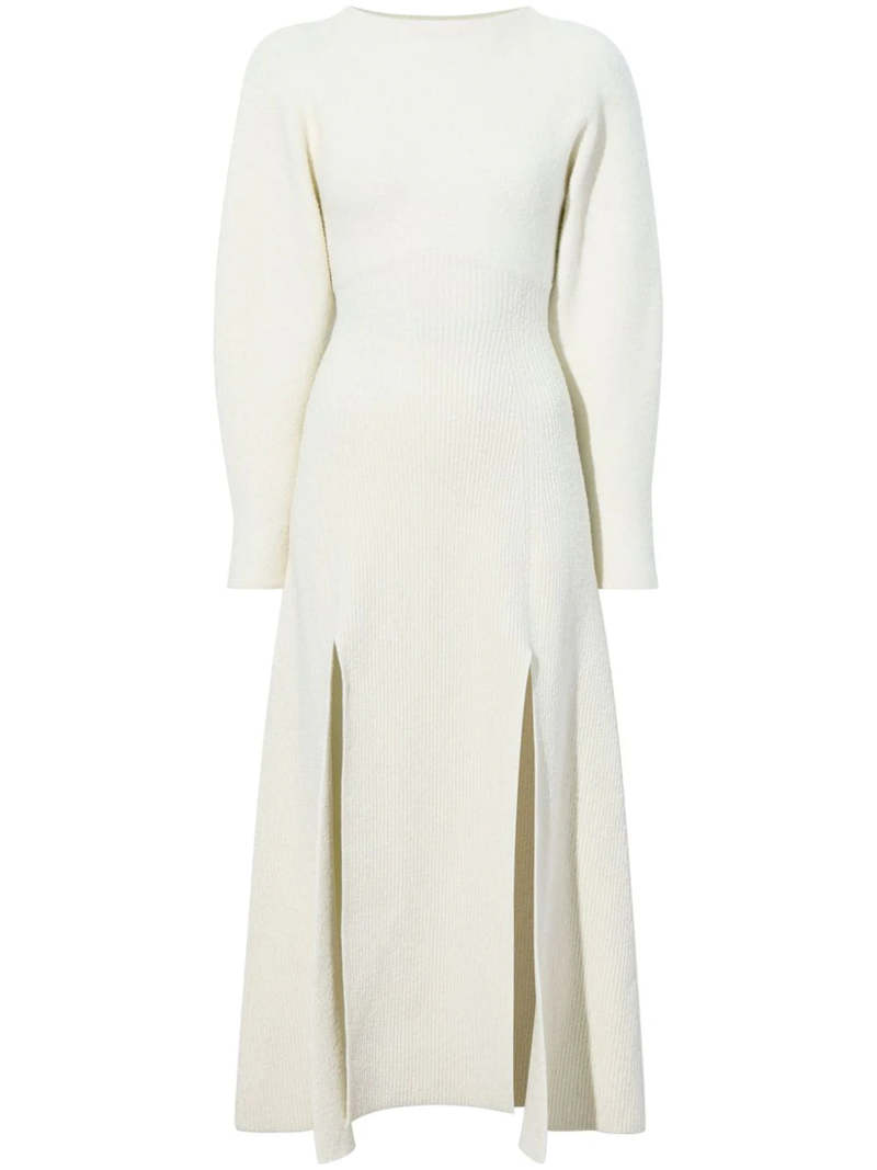 proenza schouler viscose wool knit dress Viscose Wool Knit Dress in Melange Grey