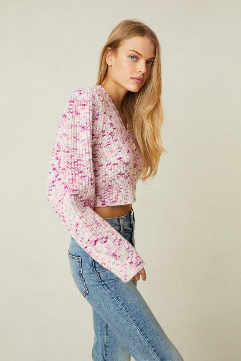 LoveShackFancy Avignon Crop Cardigan - Berry Medley | Garmentory