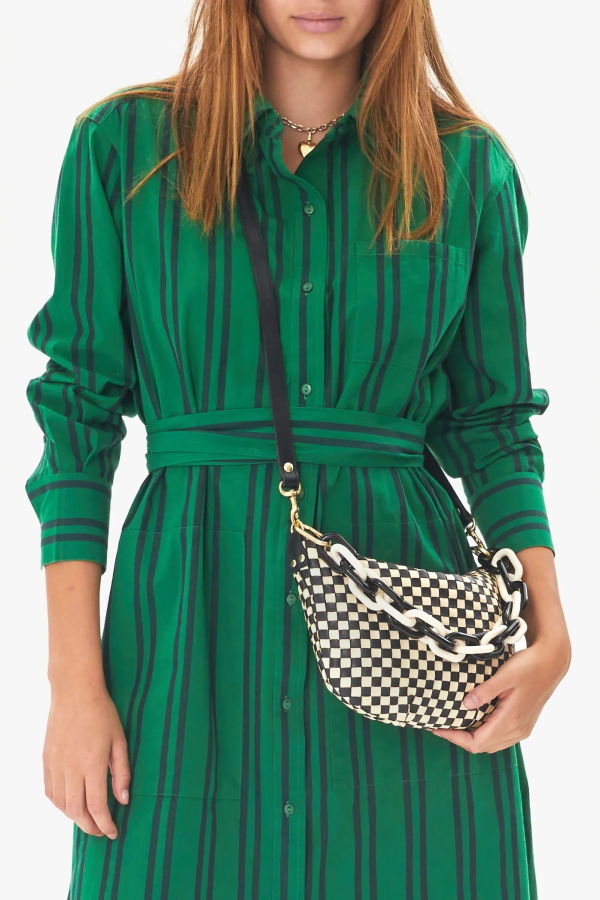 Clare V. Shortie Strap - Black/Cream Resin