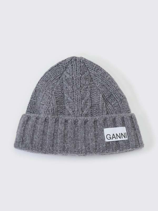 Ganni Cable Beanie - Frost Gray | Garmentory