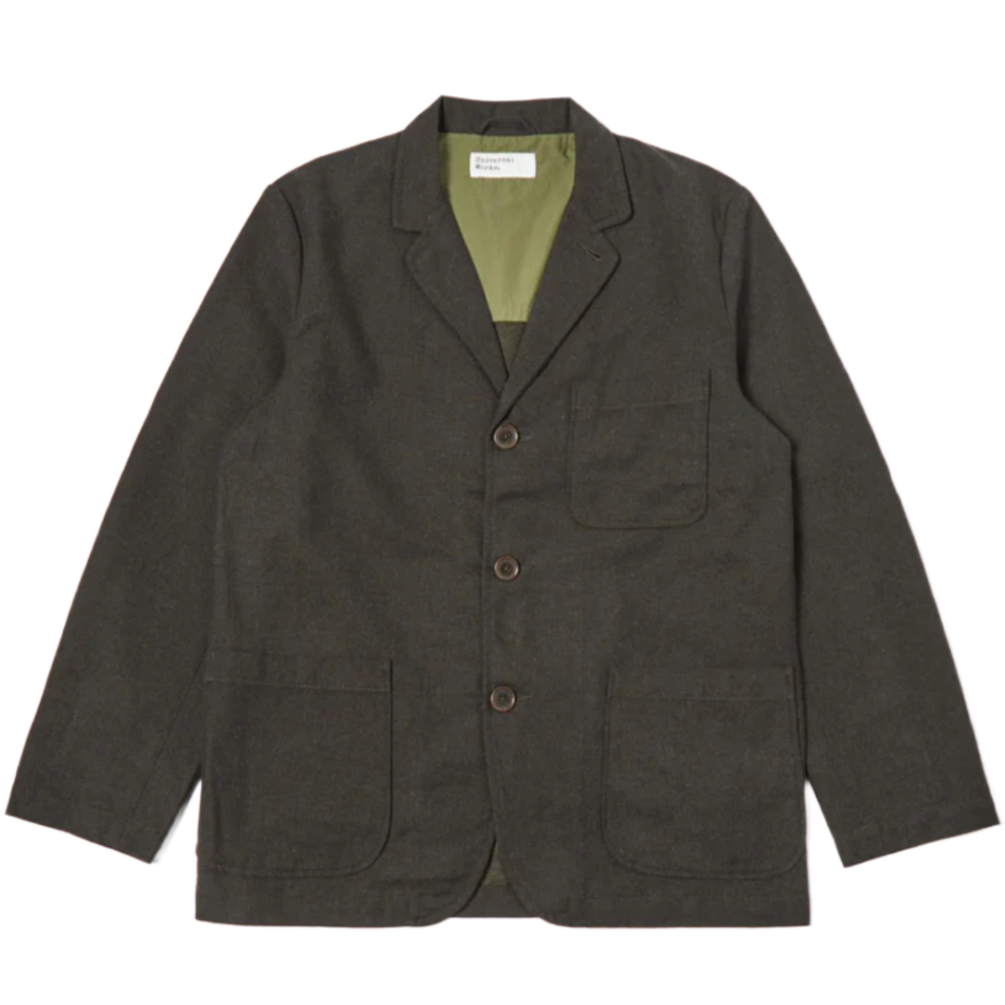 Universal Works Three Button Universal Works Upcycled Italian Tweed Three Button Jacket - Olive ...