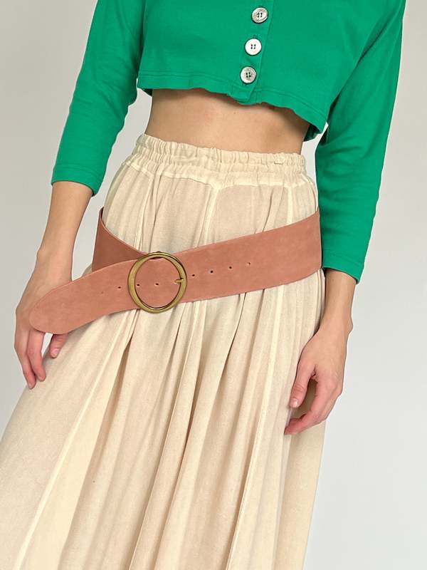 Wide Suede Belt Pink Garmentory
